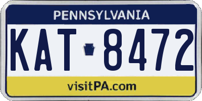 PA license plate KAT8472