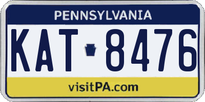 PA license plate KAT8476
