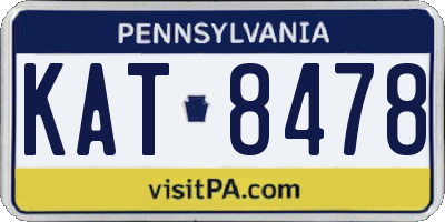 PA license plate KAT8478
