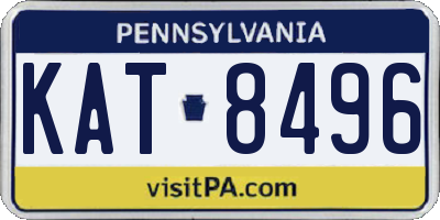 PA license plate KAT8496