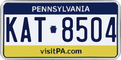 PA license plate KAT8504