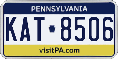 PA license plate KAT8506