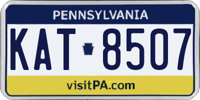 PA license plate KAT8507