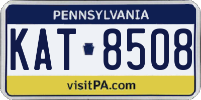 PA license plate KAT8508