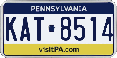 PA license plate KAT8514