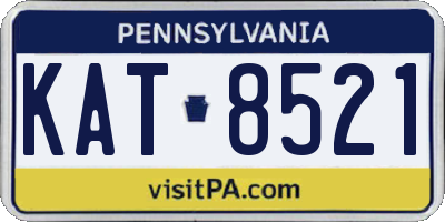 PA license plate KAT8521
