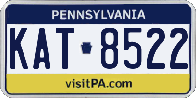 PA license plate KAT8522