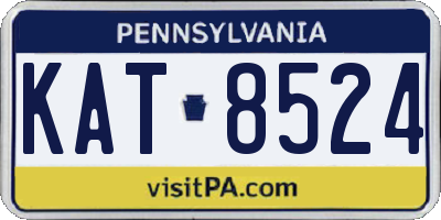 PA license plate KAT8524