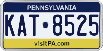 PA license plate KAT8525