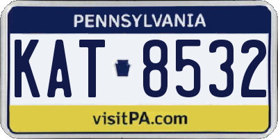 PA license plate KAT8532