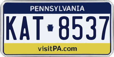 PA license plate KAT8537