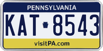 PA license plate KAT8543