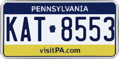 PA license plate KAT8553
