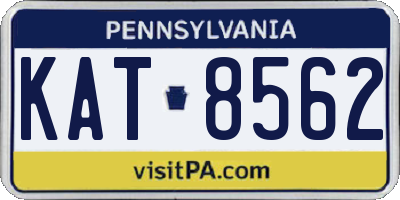 PA license plate KAT8562