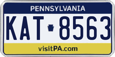 PA license plate KAT8563