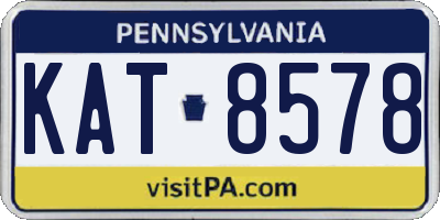PA license plate KAT8578