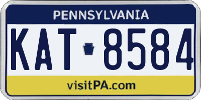 PA license plate KAT8584