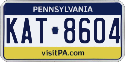 PA license plate KAT8604