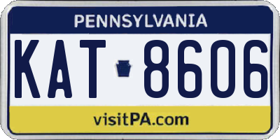 PA license plate KAT8606