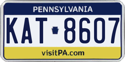 PA license plate KAT8607
