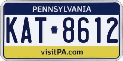 PA license plate KAT8612