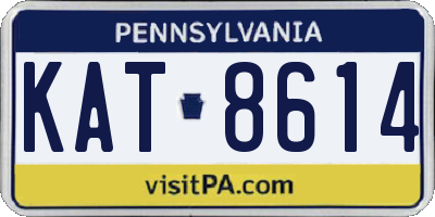 PA license plate KAT8614