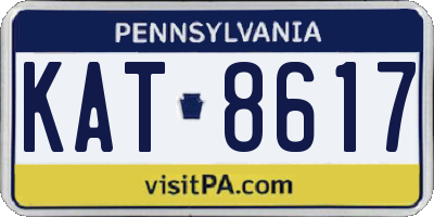 PA license plate KAT8617