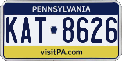 PA license plate KAT8626