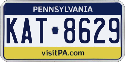 PA license plate KAT8629