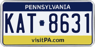 PA license plate KAT8631