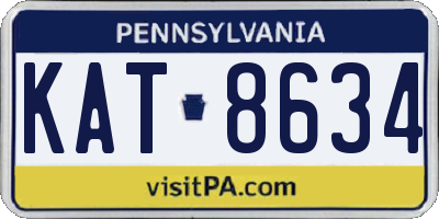 PA license plate KAT8634