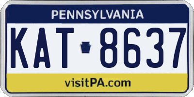 PA license plate KAT8637