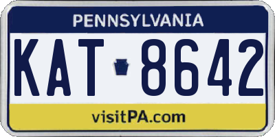 PA license plate KAT8642