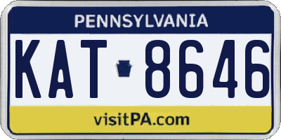 PA license plate KAT8646