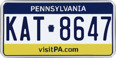 PA license plate KAT8647