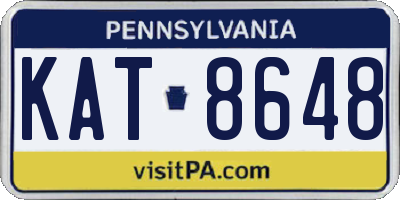 PA license plate KAT8648