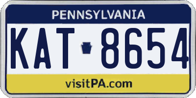 PA license plate KAT8654