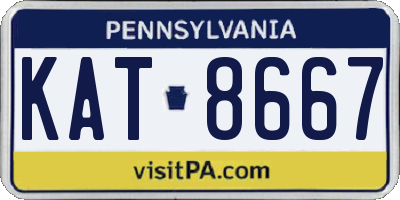 PA license plate KAT8667