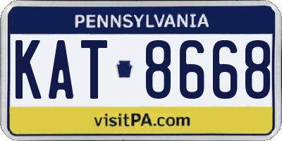 PA license plate KAT8668