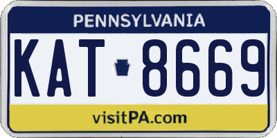 PA license plate KAT8669