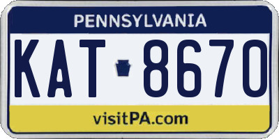 PA license plate KAT8670