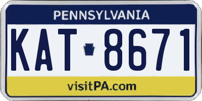 PA license plate KAT8671