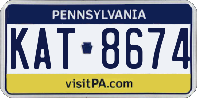 PA license plate KAT8674