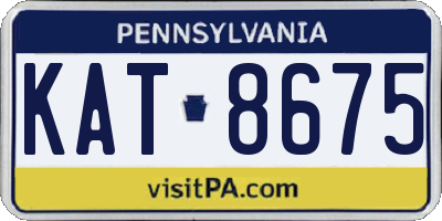 PA license plate KAT8675