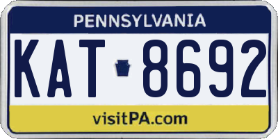 PA license plate KAT8692