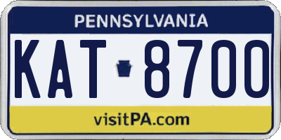 PA license plate KAT8700