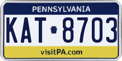 PA license plate KAT8703