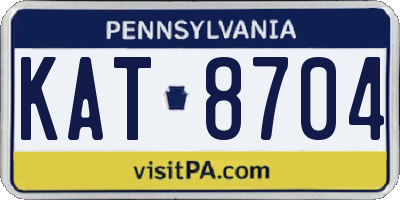 PA license plate KAT8704