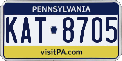 PA license plate KAT8705
