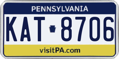 PA license plate KAT8706